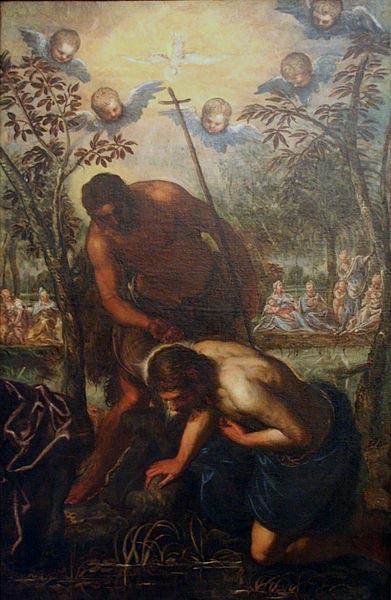 Domenico Tintoretto The Baptism of Christ Sweden oil painting art